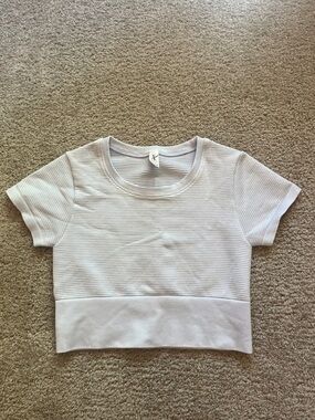 Cropped Ribbed Short Sleeve Top